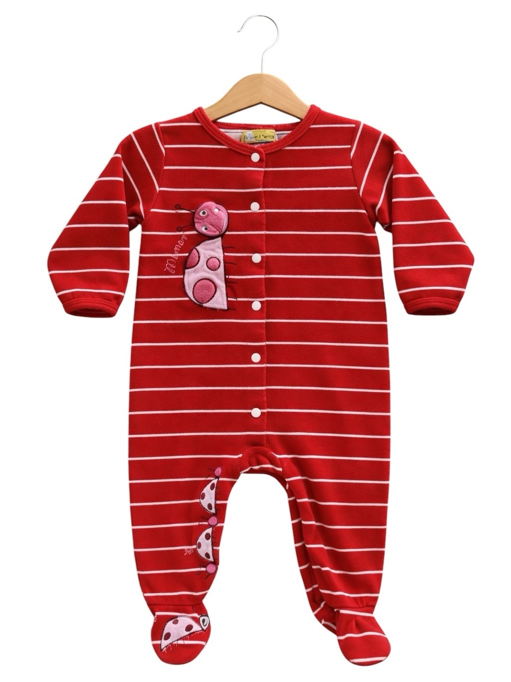 5/$10 Y2K Peluche & Tartine Baby Girl Ladybug Footed Pyjama